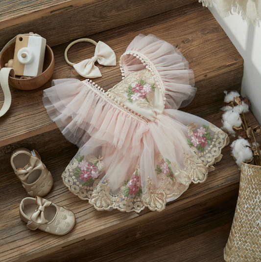 🌷花咲きチュールロンパース