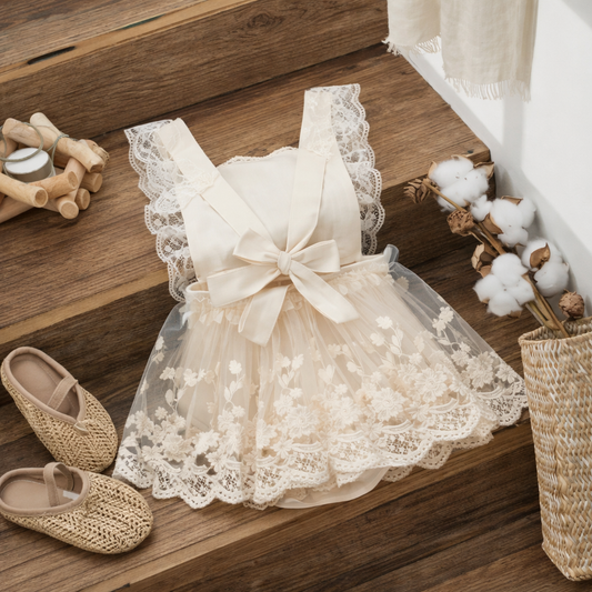 🤍 ナチュラルレース ロンパース