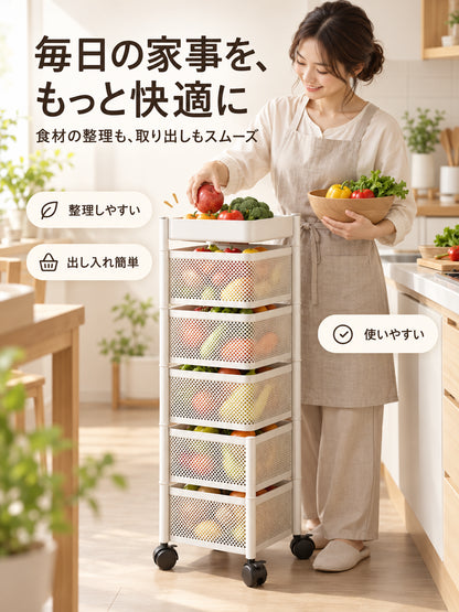 【省スペース収納】キャスター付き隙間収納ワゴン